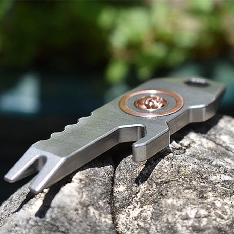 D2 Alloy Steel Copper Inlaid Heat Treated High Hardness EDC Crowbar Multi Tool