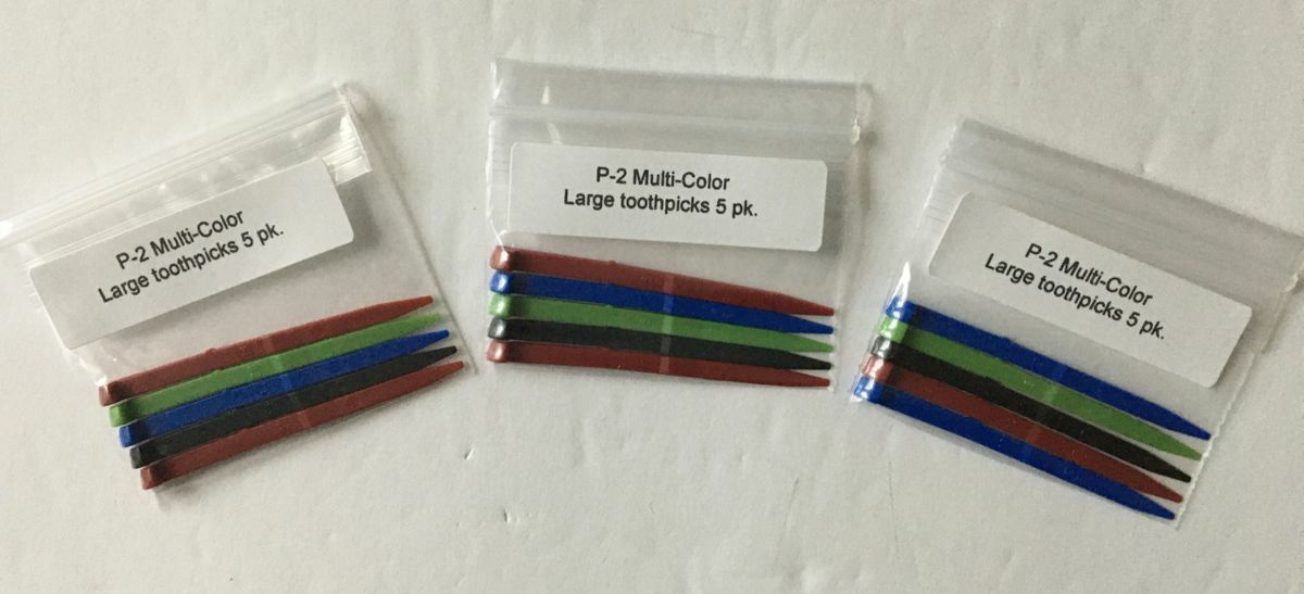 P2 Multicolor Toothpick Replacement 5 Pieces for Large Swiss Army type knife