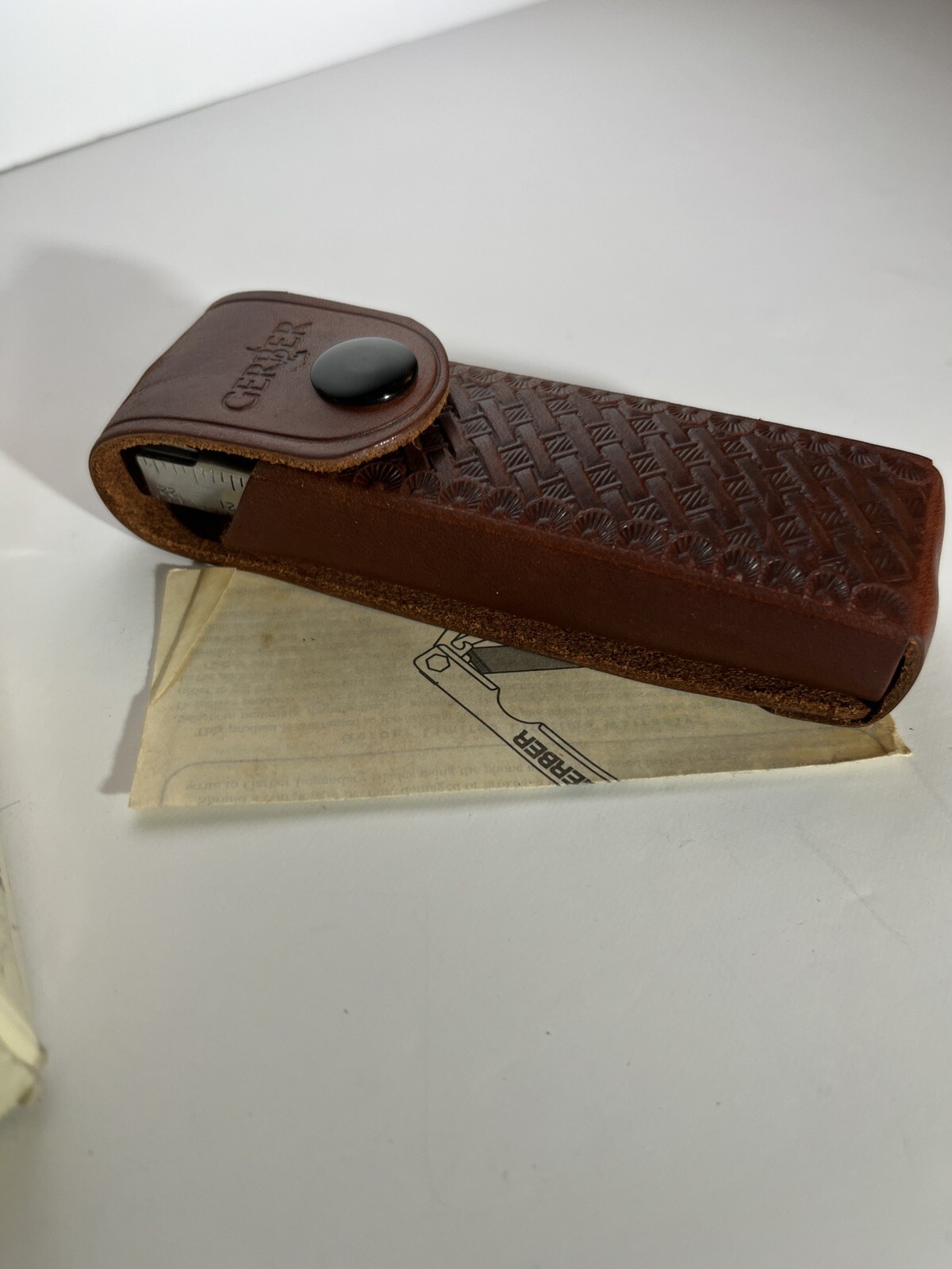 Vintage Gerber Multi Tool Stainless Steel Made USA File Leather Sheath NEW