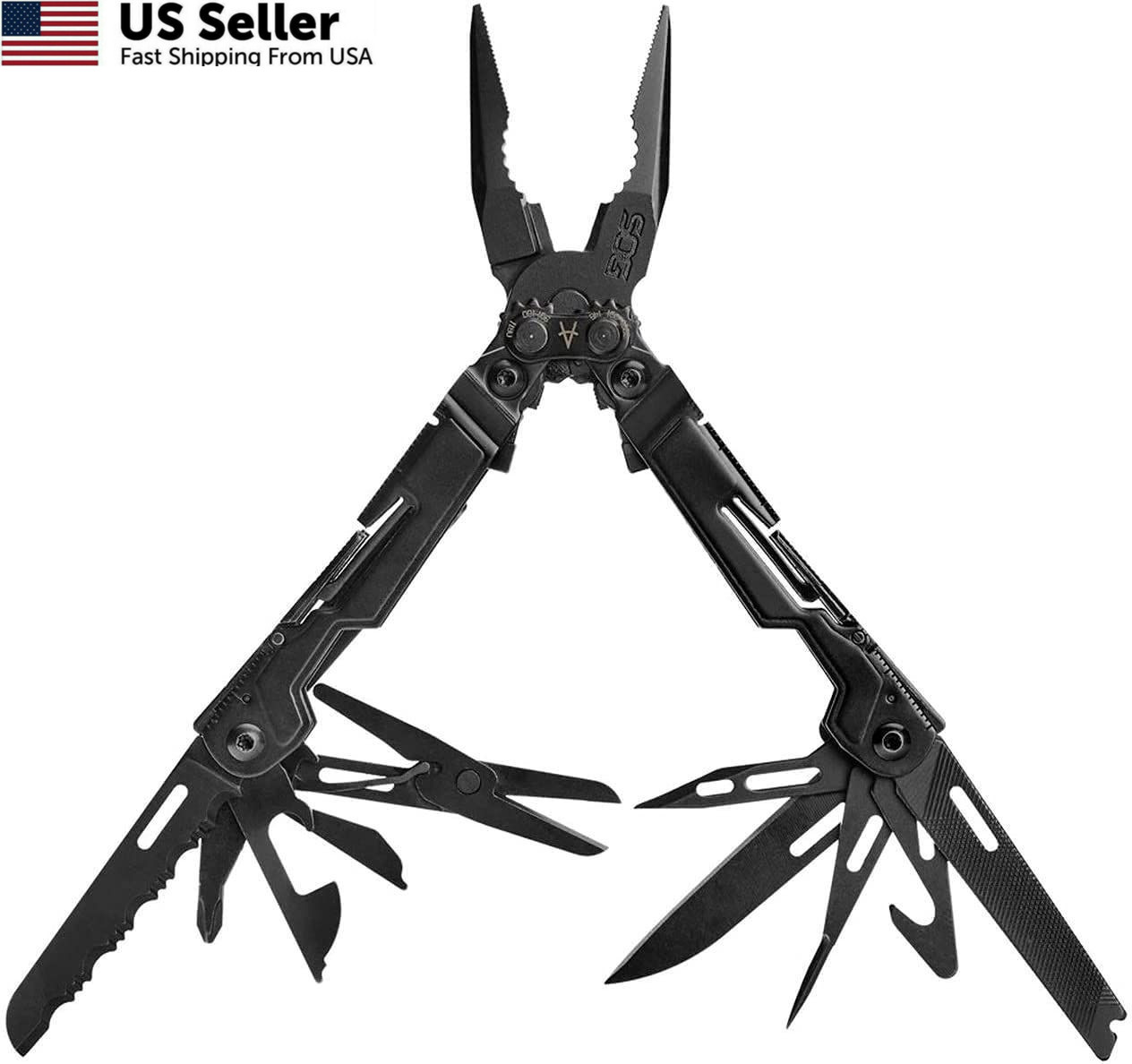 SOG PowerPint Mini Compact Stainless Steel Multi-Tool, 18 One Size, Black