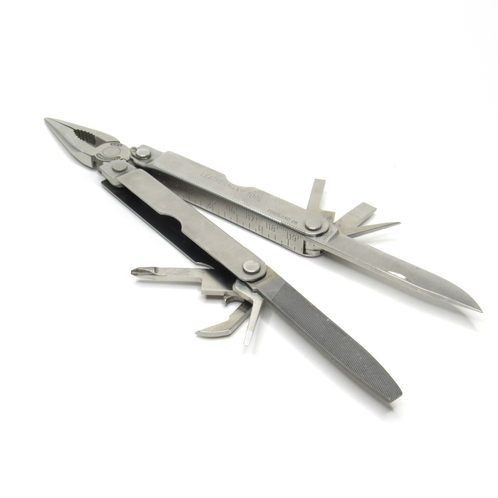 Leatherman Multi Tool w/ Leather Case Cabela’s Portland OR 09/96 Stamp Vintage