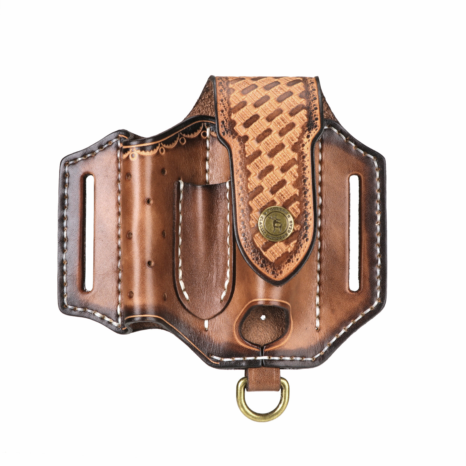 Tourbon Leather 4 in 1 Knife Sheath EDC Pliers Belt Holder Pouch Tools Holster