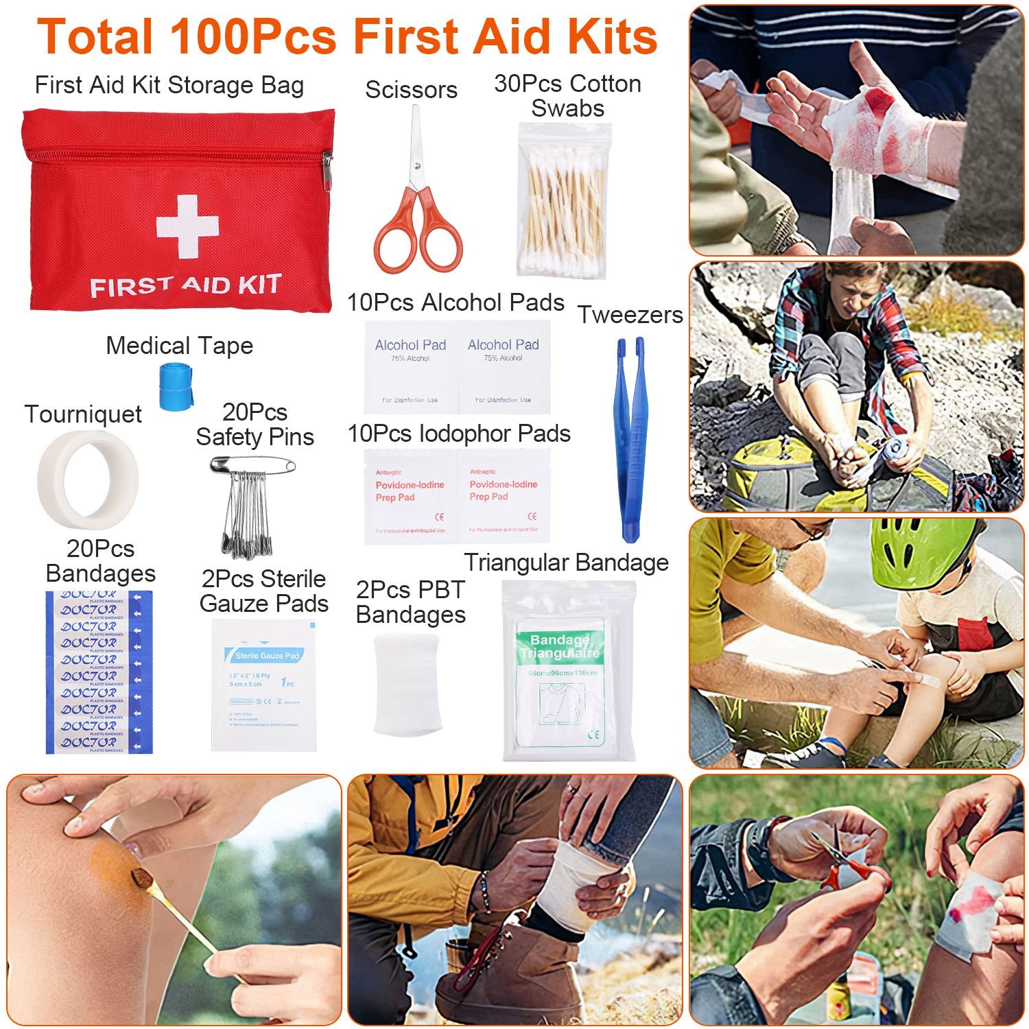 125Pcs professional emergency survival gear – tactical first aid kit for camping
