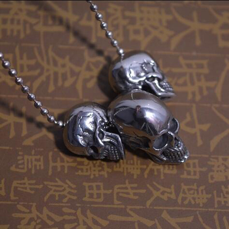 EDC Titanium Jewelry Skull Loose Bead Stainless Steel Necklace Pendant
