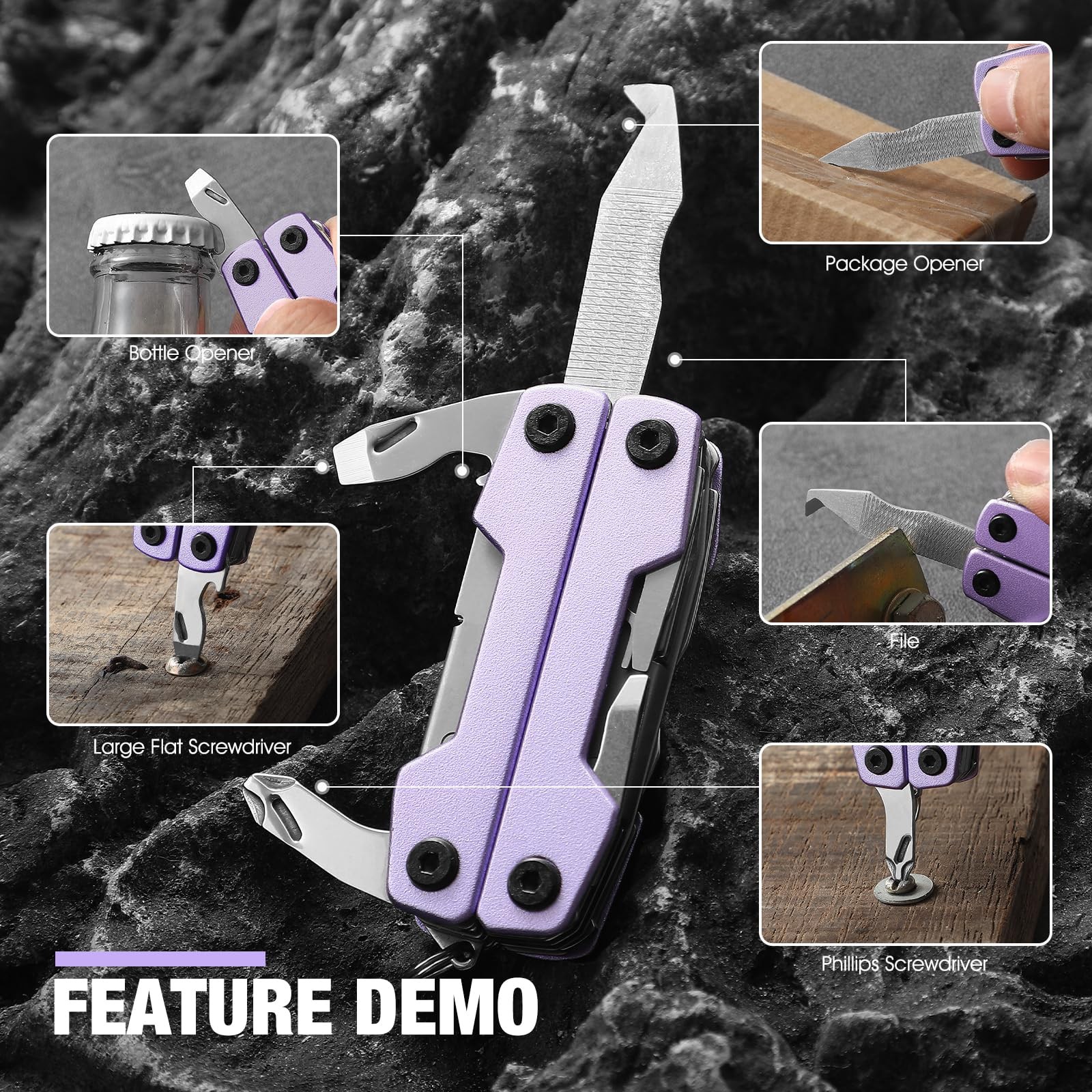 Multitool with Pocket Knife,Gifts for Men and Women, 11-in-1 Mini EDC Multito…