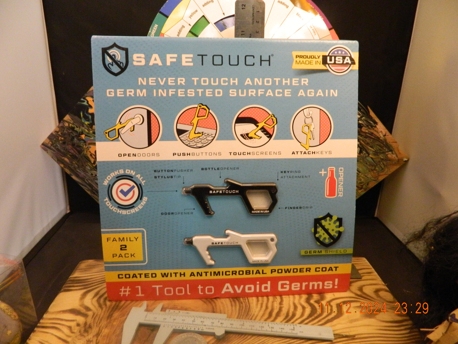 SafeTouch Hygiene Multi-Tool Works on Touch Screen Made in USA (2 Pack)