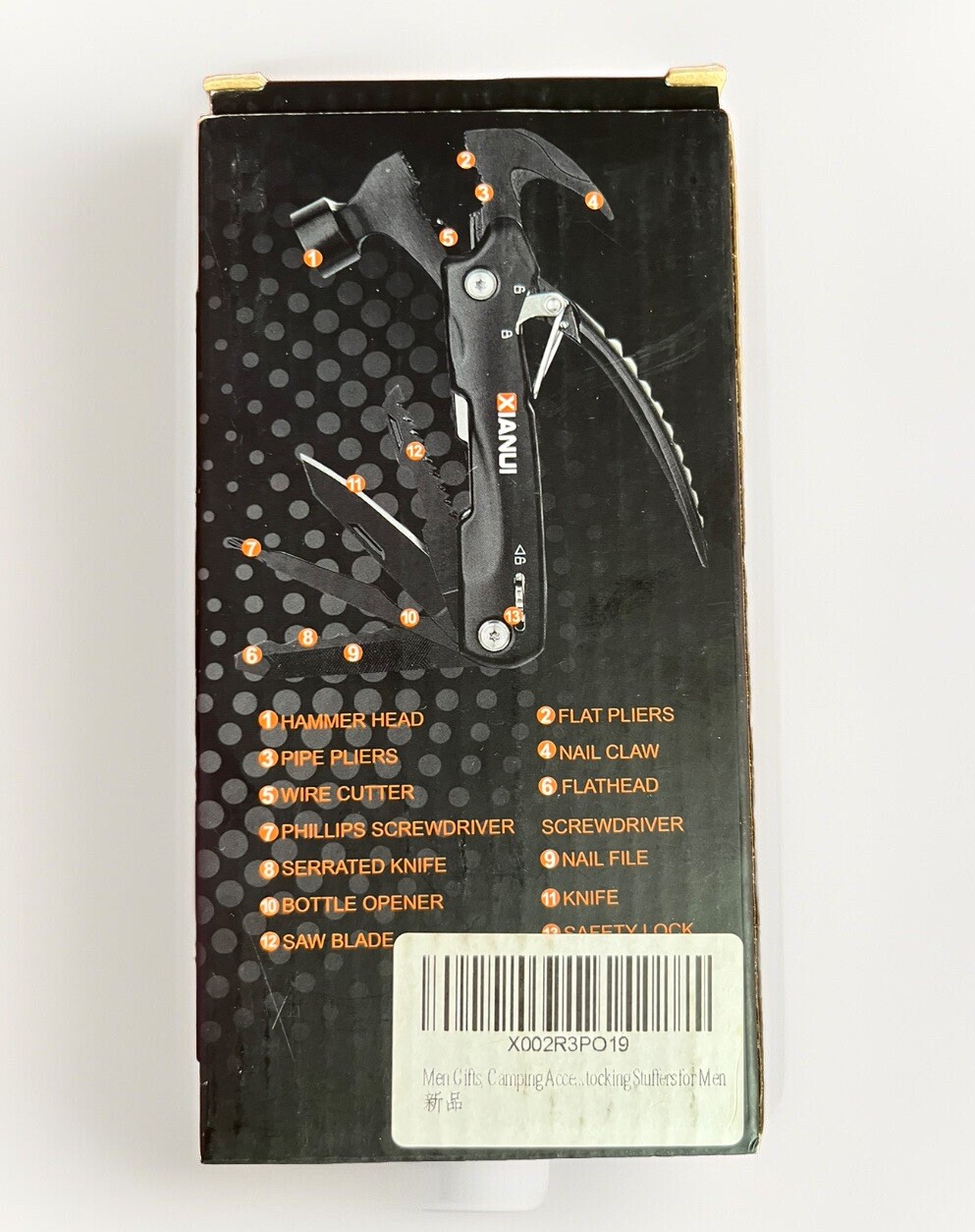 Hammer Multi Tool, 12 tools in 1, Xianui X002R3PO19, brand new in box
