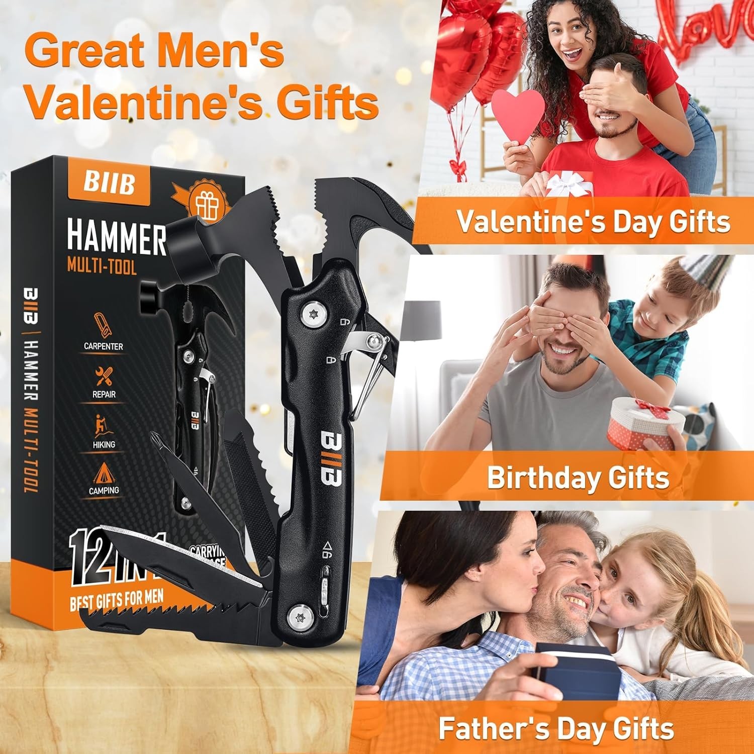 Stainless Steel 12-in-1 Hammer Multitool – Perfect Gift for Outdoor Enthusiasts