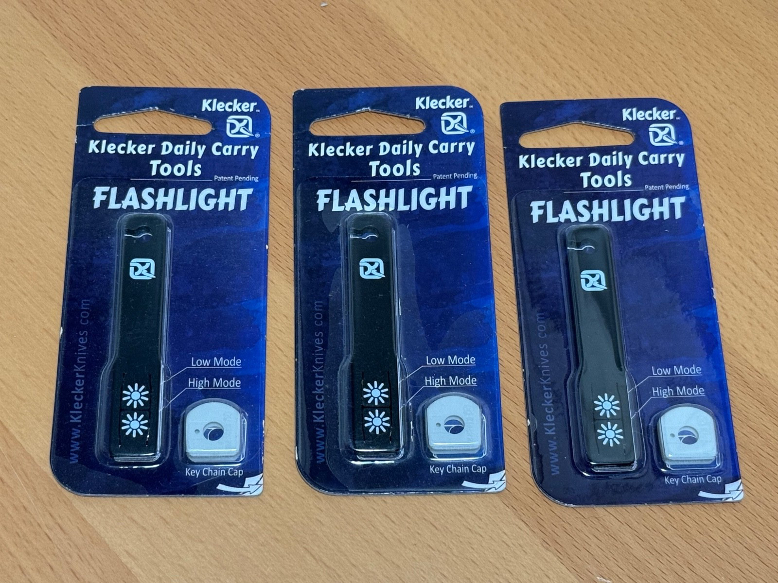 Three Flashlights Two LED For Key Ring Or Fits Key Bars STW-212, by Klecker KDC