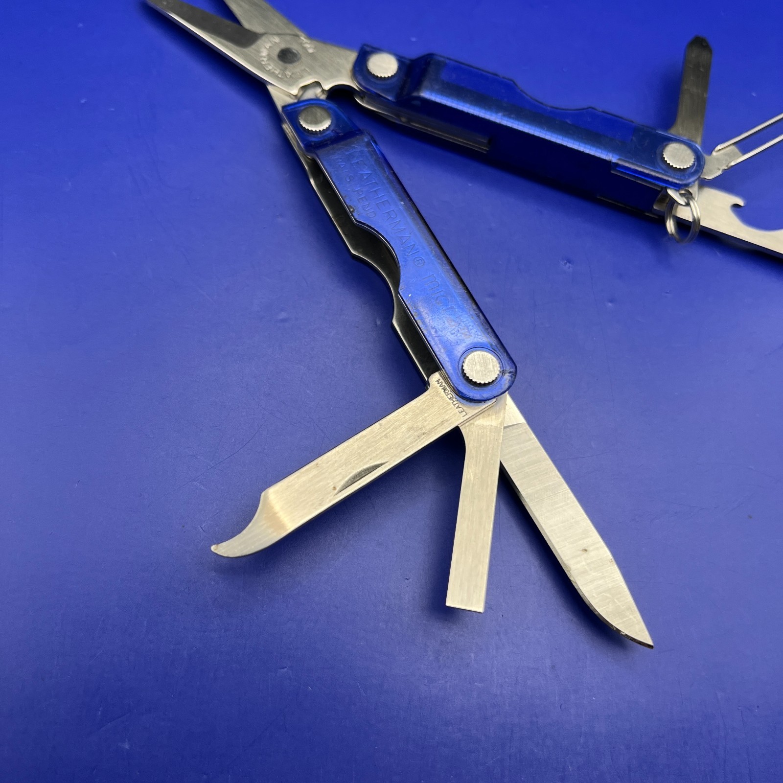Leatherman Micra Multi-Tool Knife, Scissors- Blue Translucent