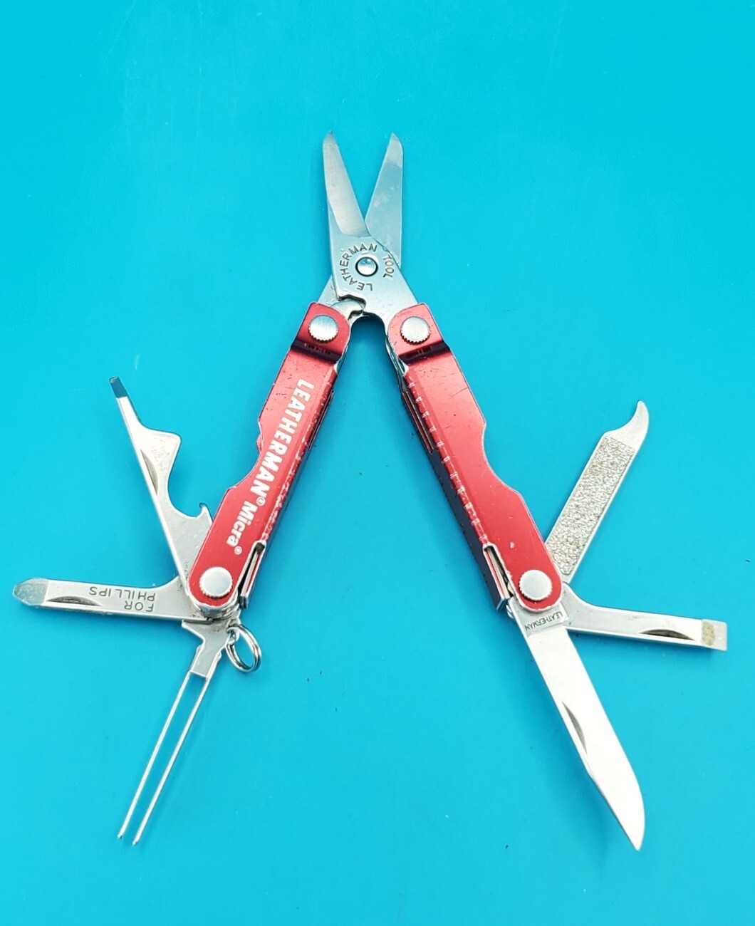Leatherman Micra Multi-Tool, Knife, Scissors, Key Ring, Red!