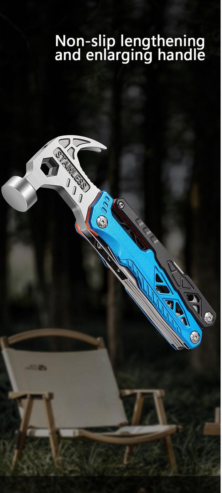 Outdoor Multifunction Hammer Pliers Knife Camping Emergency Survival Tool