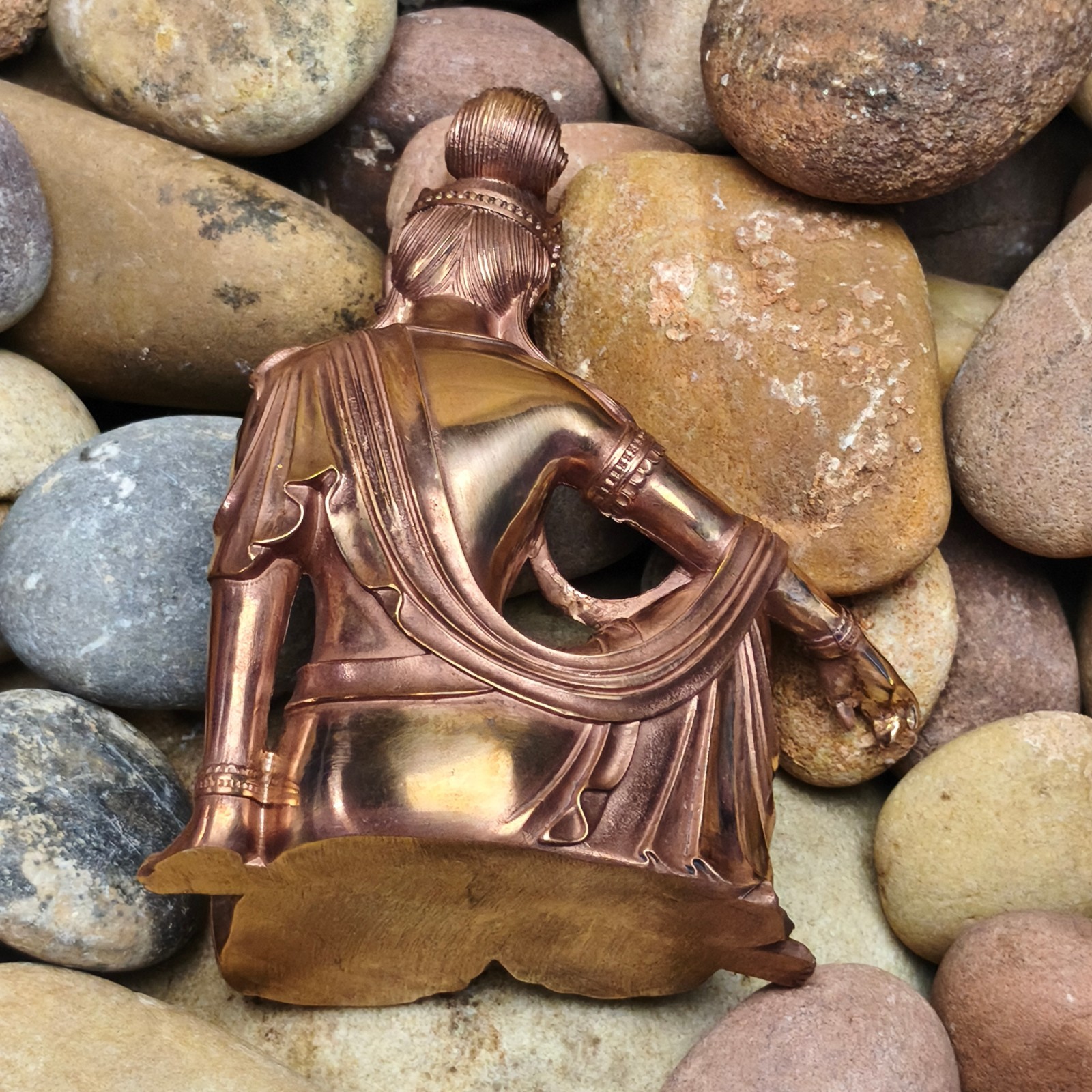 Pure copper Goddess patron saint Bodhisattva ornament Solid sculpture statue
