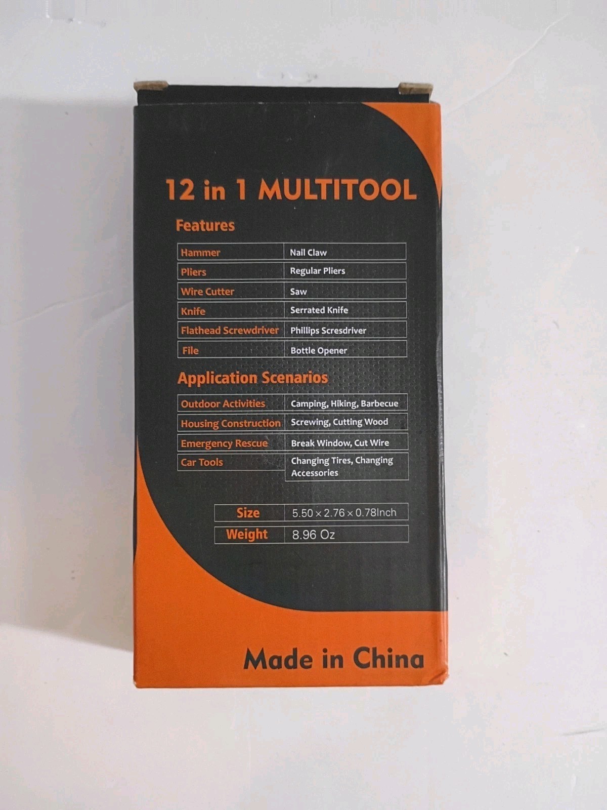 Brand New 12 In 1 Hammer Multi Tool With Carrying Case Pliers Knife Screwdriver+