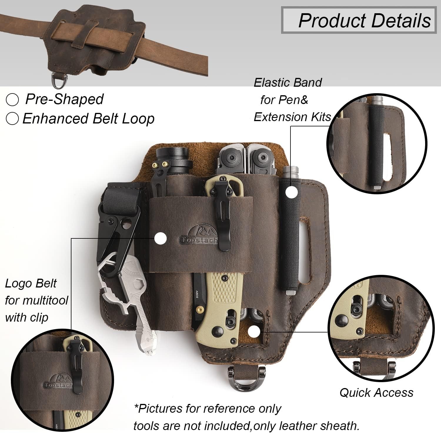 Leather Multitool Sheath,EDC Belt Organizer for Work and Daily Use,Leatherman…