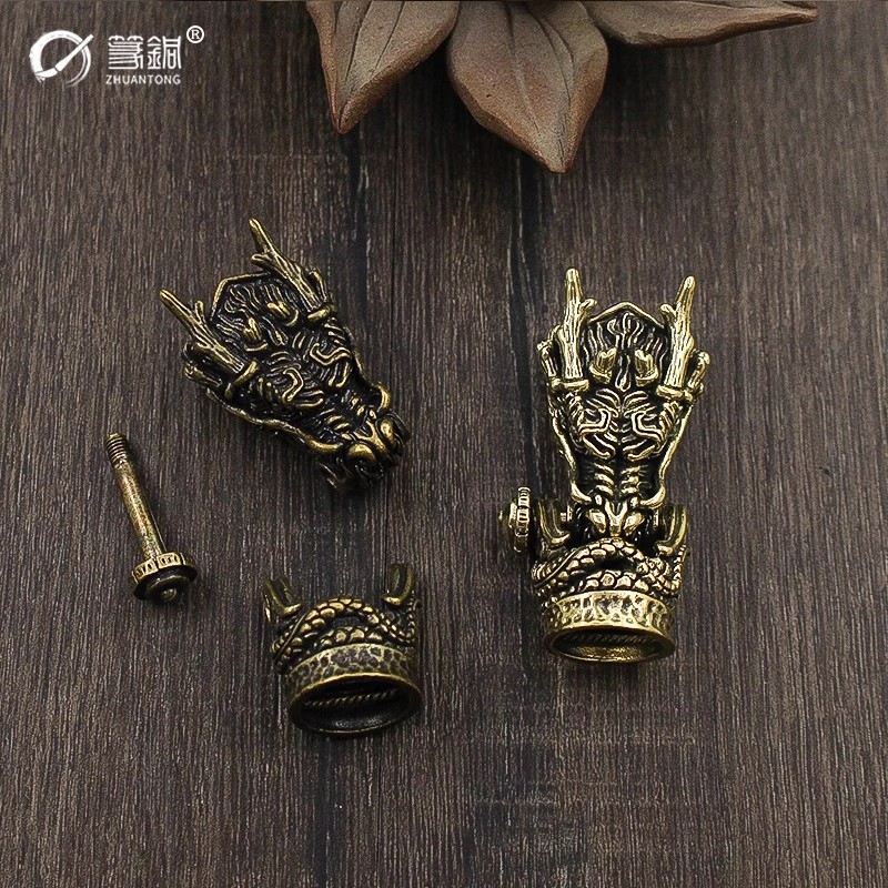 Dragon head bracelet buckle joint snake DIY accessories woven pure brass silver