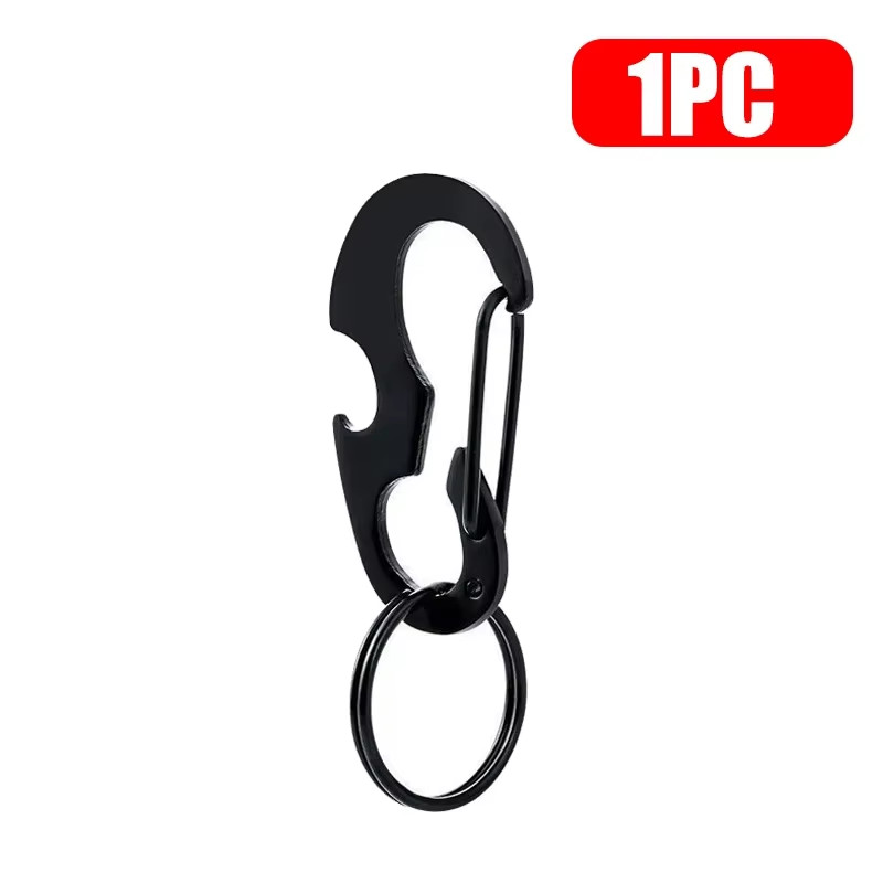 1/5PCS Multipurpose Key Ring Outdoor Camping Bottle Opener Carabiner Multi Pocke