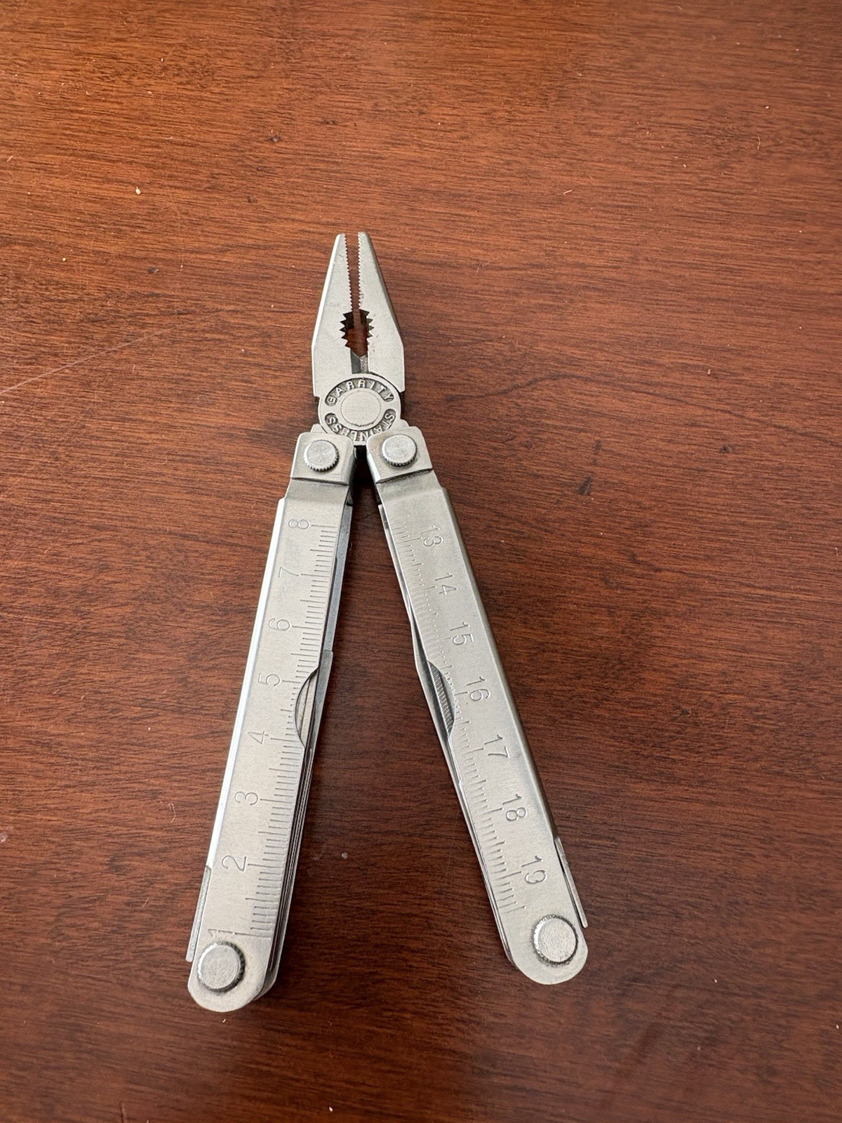 Garrity Multi Tool Stainless Steel Pliers Screwdrivers Knife Saw File & More EUC