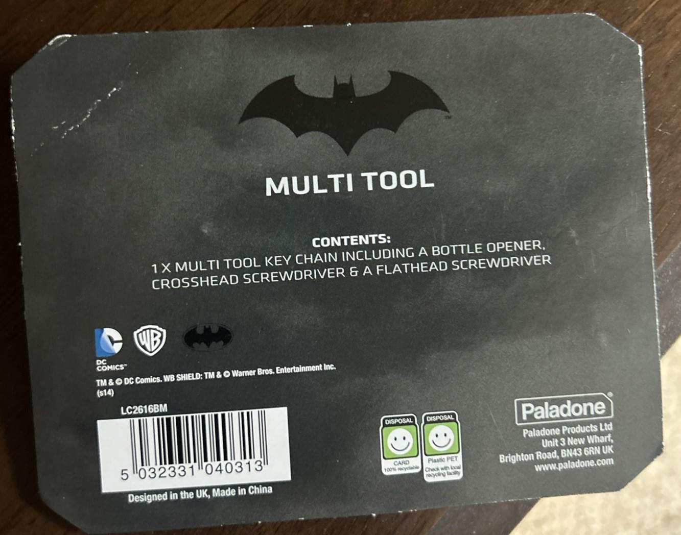 Batman Batarang Multi Tool Key Chain w/ Bottle Opener, Flat/Philips Screwdriver