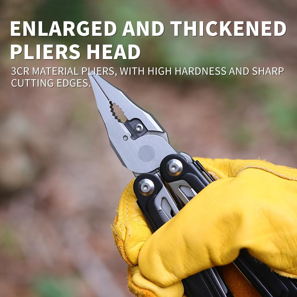 17-In-1 Stainless Steel Multi-Tool, Self-Locking Practical Multi-Tool, Equipped