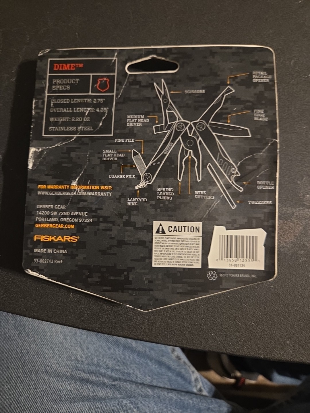 Gerber 31-001134 Multi Plier Tool Dime Black Black