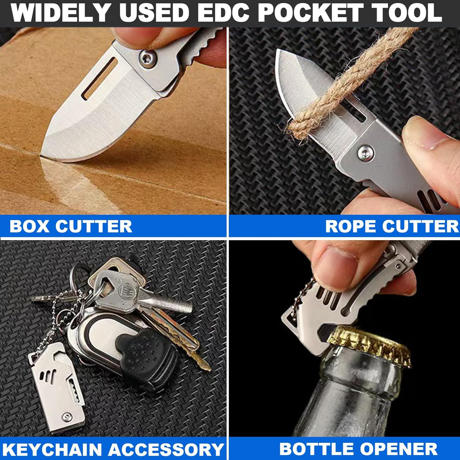 Mini Keychain EDC with Bottle Opener for Men, Portable Cool Gadgets for Everyday