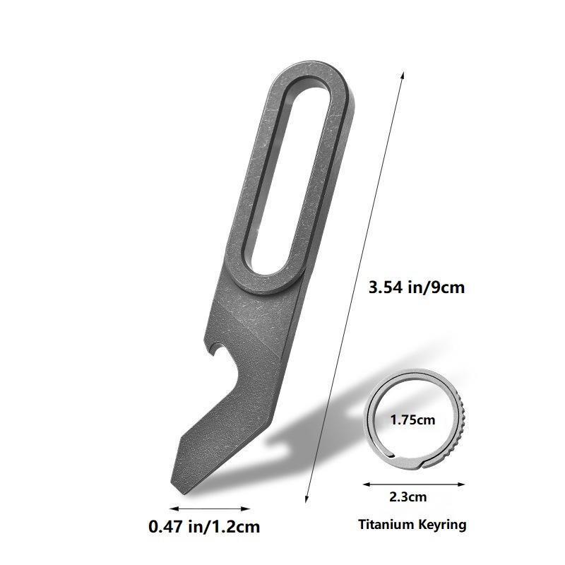 Mini Titanium Keychain Multi Tools Pry Bar Crowbar Opener Outdoor Pocket EDC