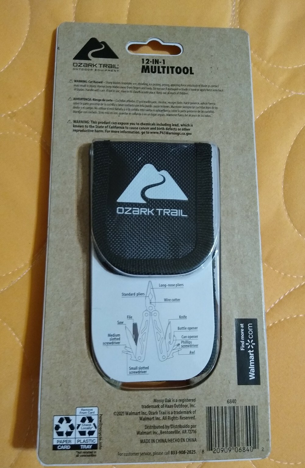 OZARK TRAIL 12-IN-1 MULTI TOOL WITH SHEATH MOSSY OAK CAMO HANDLE NEW! FREE SHIP!