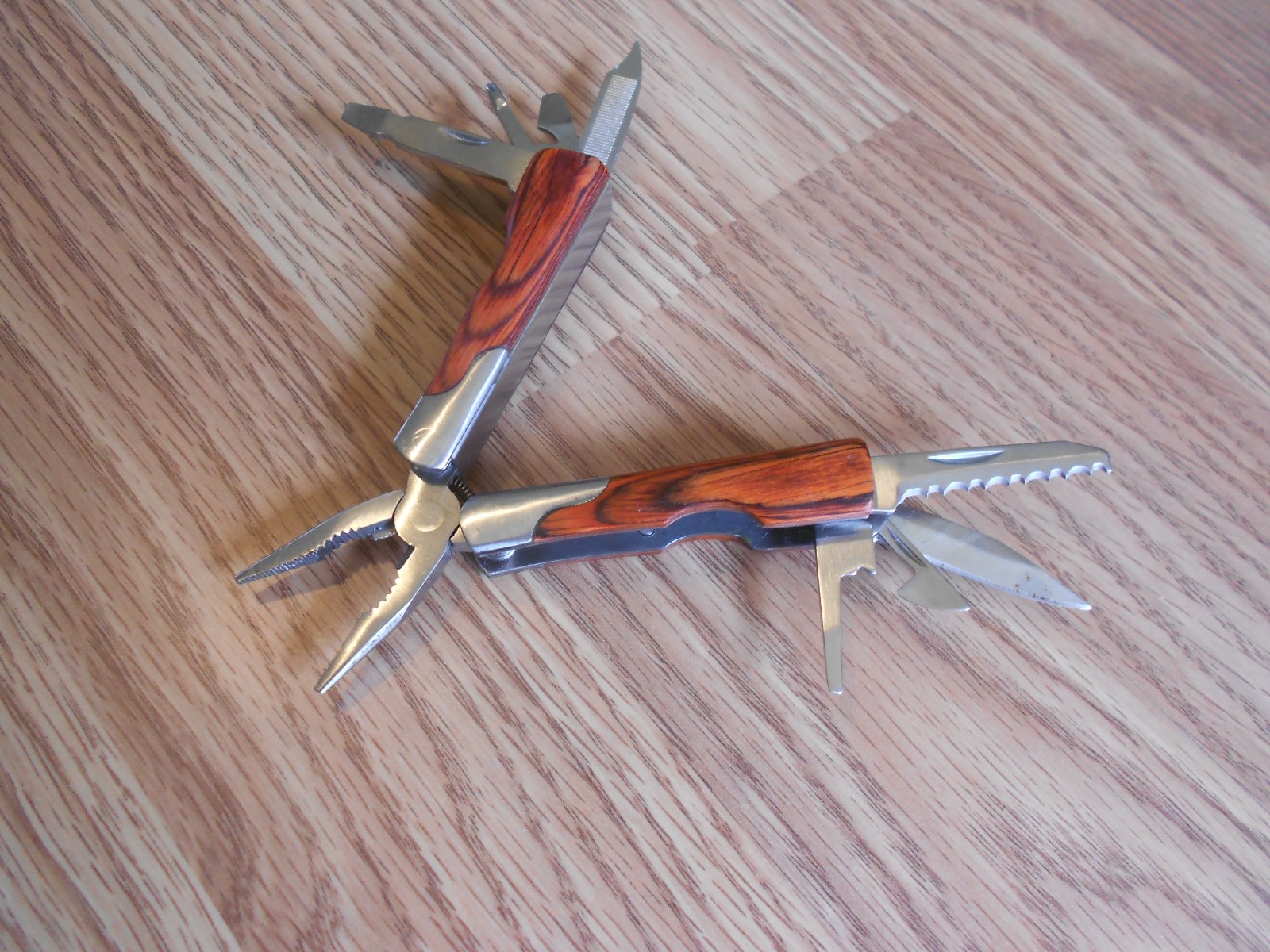 Sheffield 9 In 1 Wood Grain Handle Multi Tool Knife Made By Sheffield 9 In 1