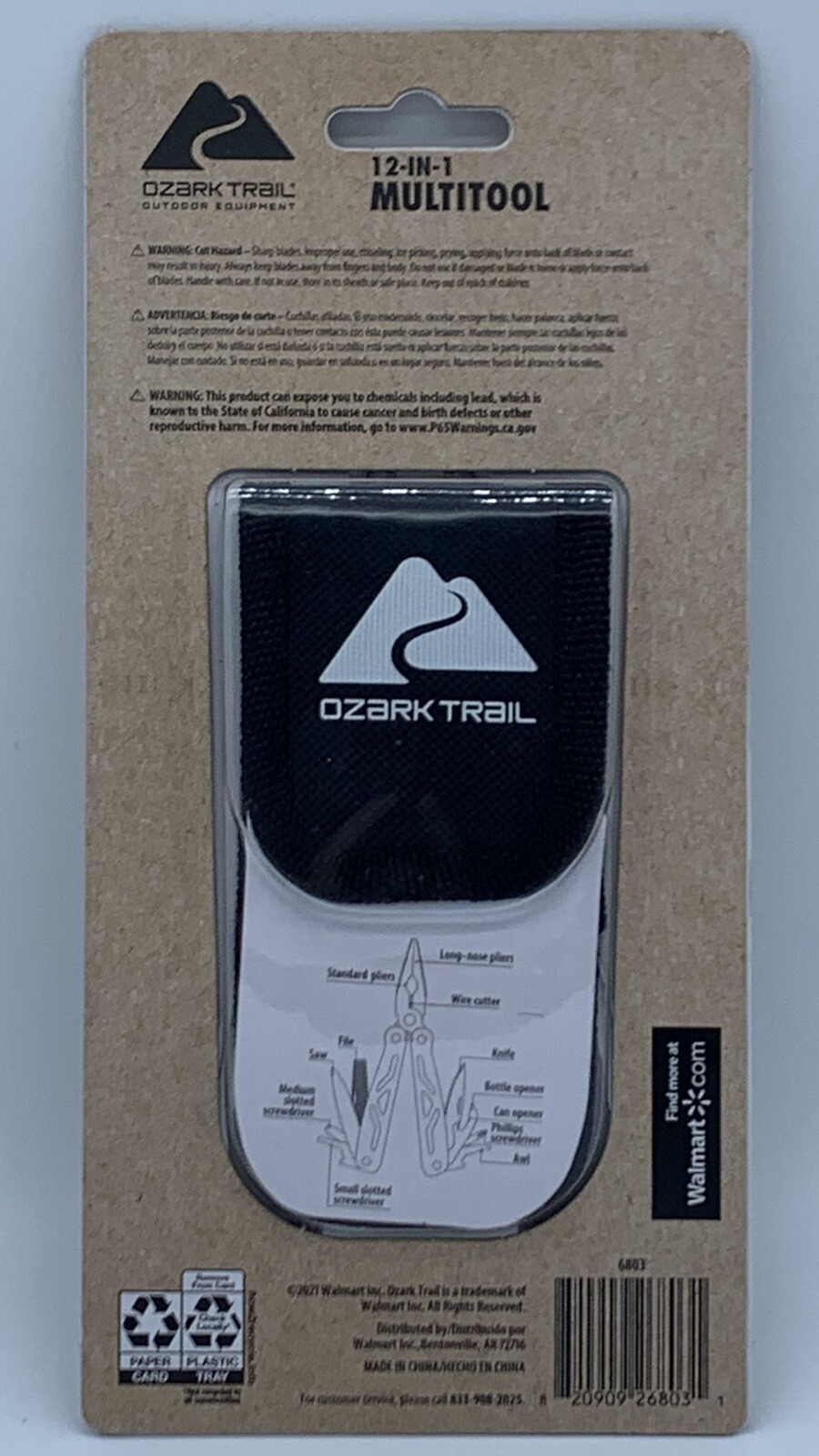 Ozark Trail 12 In 1 Multitool Stainless Steel With Sheath