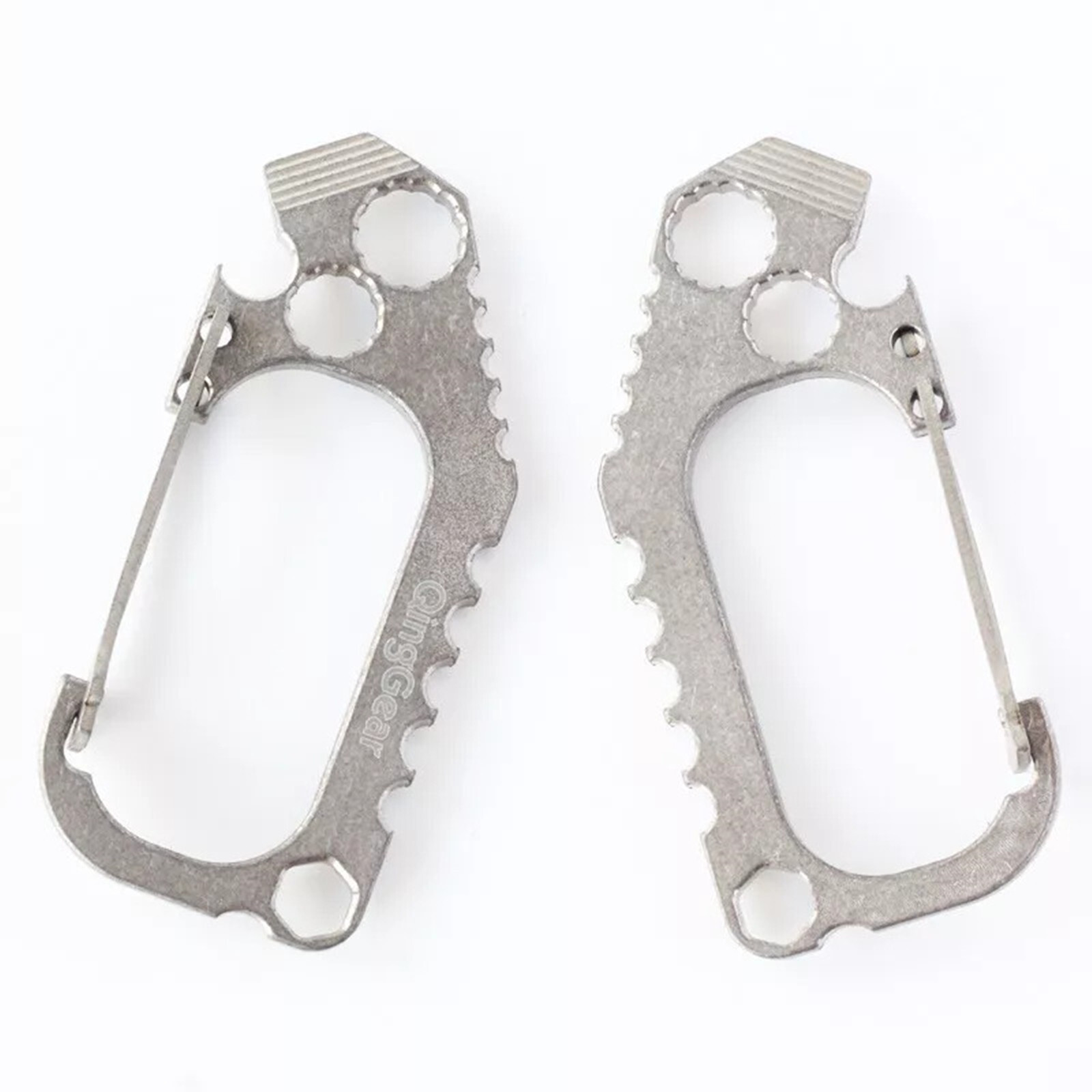Titanium Alloy Keychain Carabiner Bottle Opener EDC Crowbar 88*40mm Multi Tool
