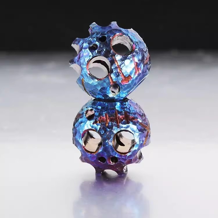 TC4 Titanium Bucktooth Skull Bead Lanyard Paracord Pendant EDC Necklace Pendant
