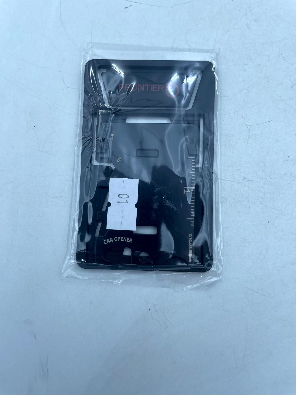Frontier Credit Card Sized Multi-Tool Card Black Can Opener Eyeglass Phone Stand