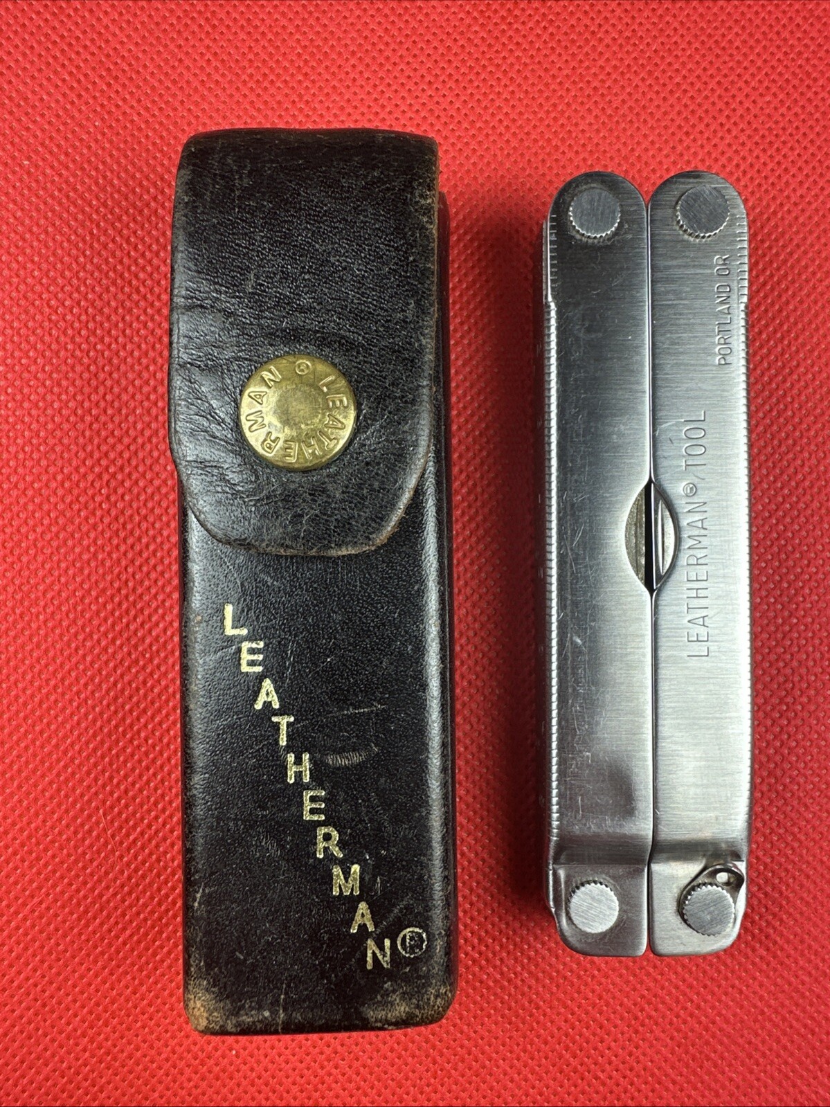 1996-7 Original Leatherman PST II Leather Sheath, Scissor, fish hook file, combo