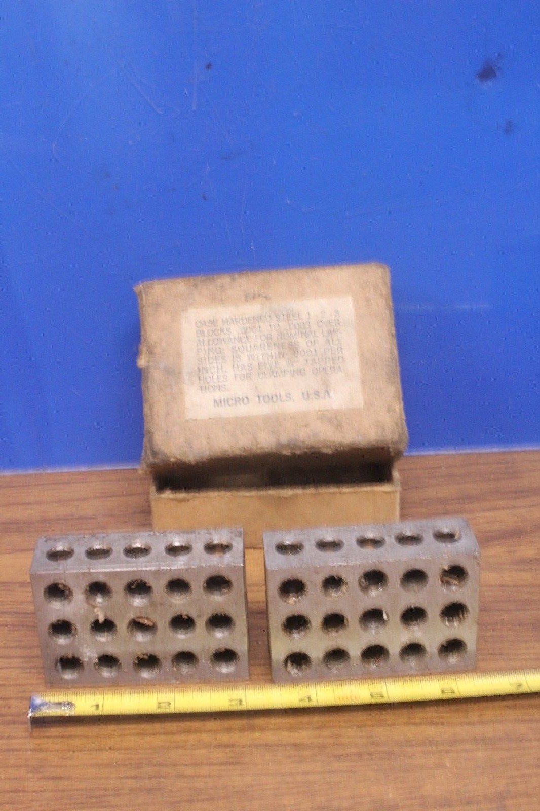 Vintage Micro Tools Case Hardened Steel 1-2-3 Blocks 0001-0003