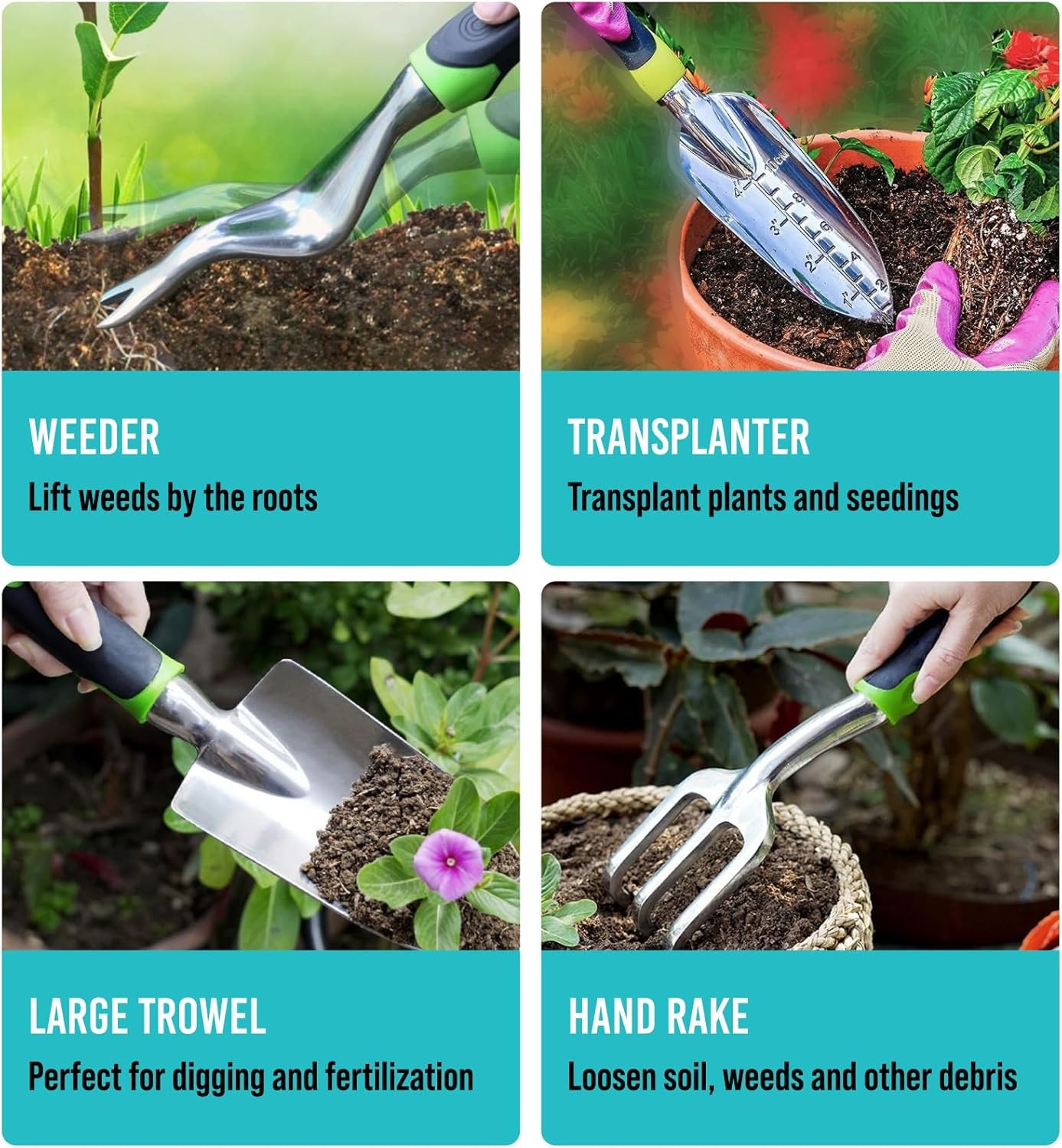 GROWIT Heavy Duty Gardening Tools – 23-Piece Gardening Gifts for Women, Men, Mom