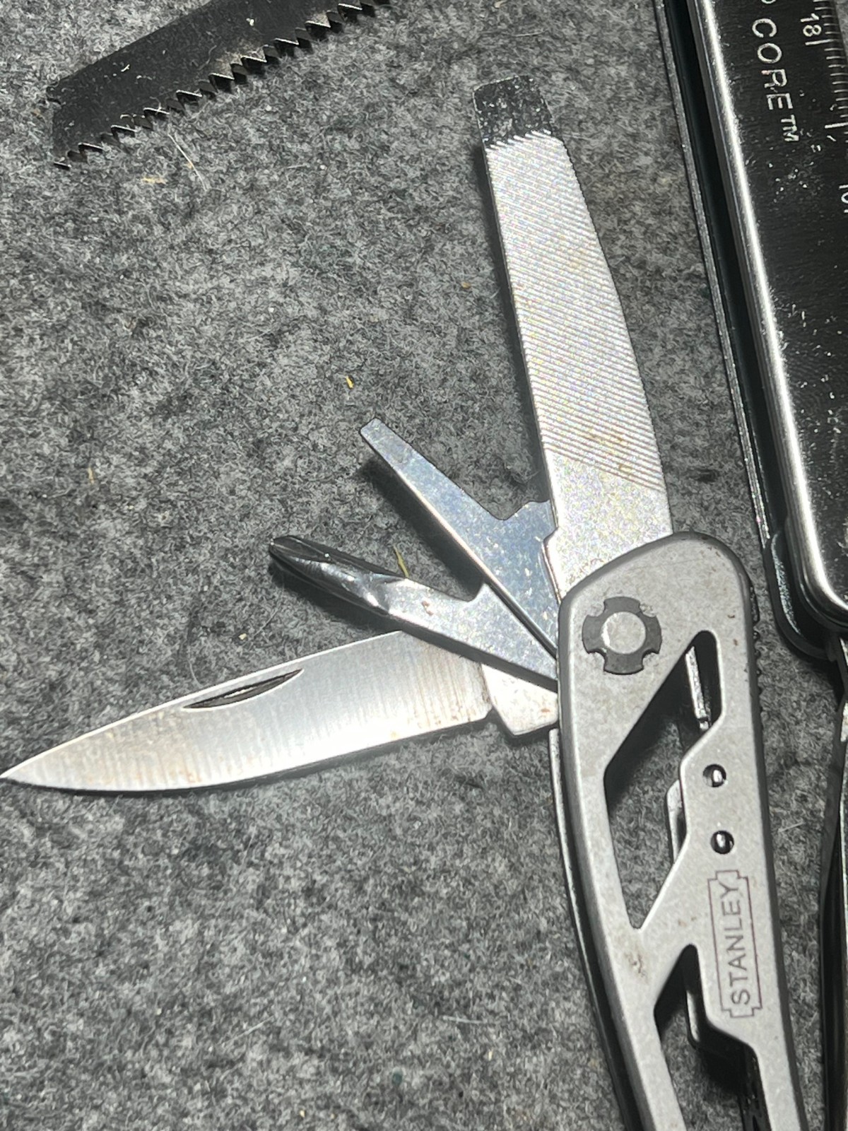 Lot of Two Multi Tool Pliers Stanley, Leatherman with Cases
