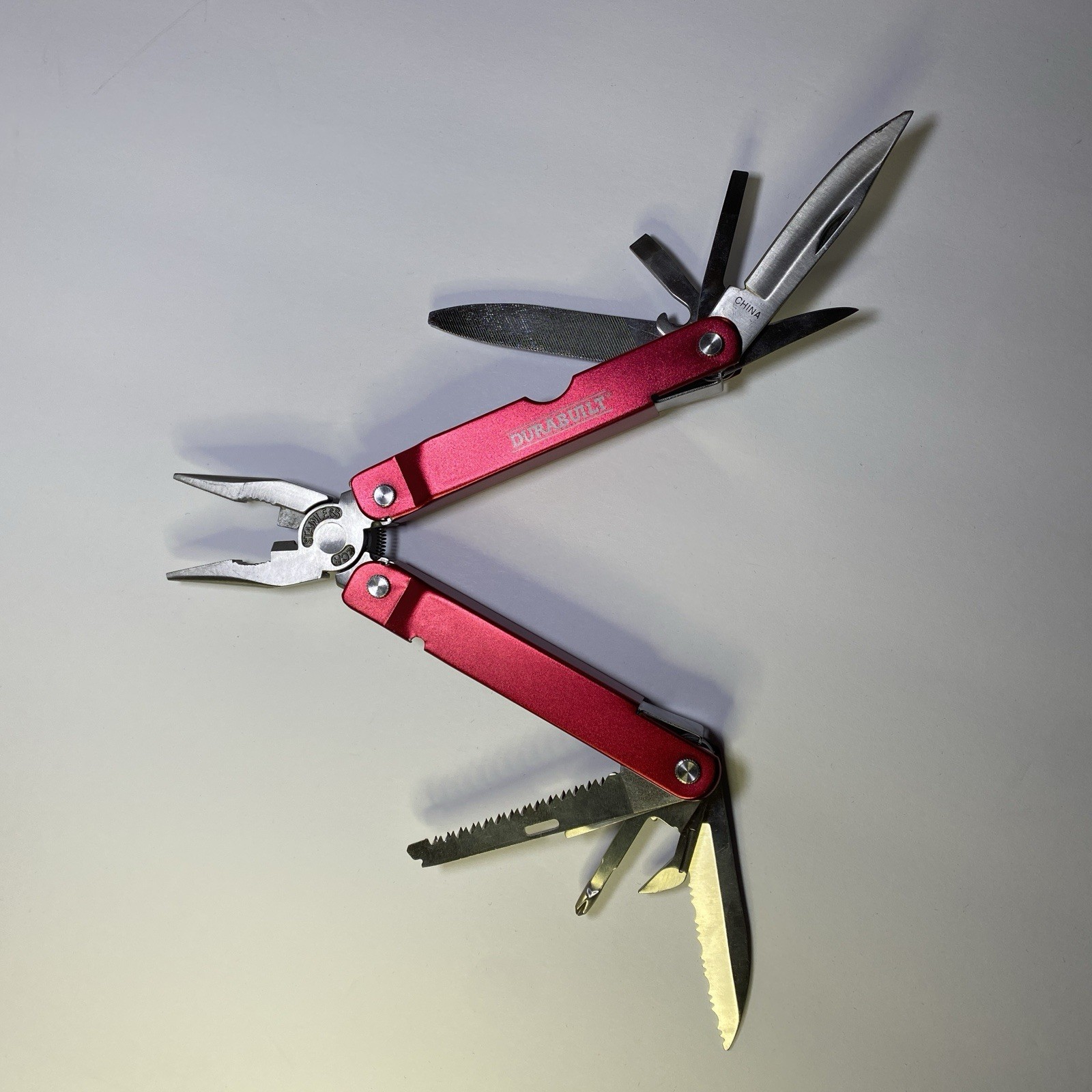 Durabuilt Multi Tool with Pliers red 11 tools 4.5″ 11 blades