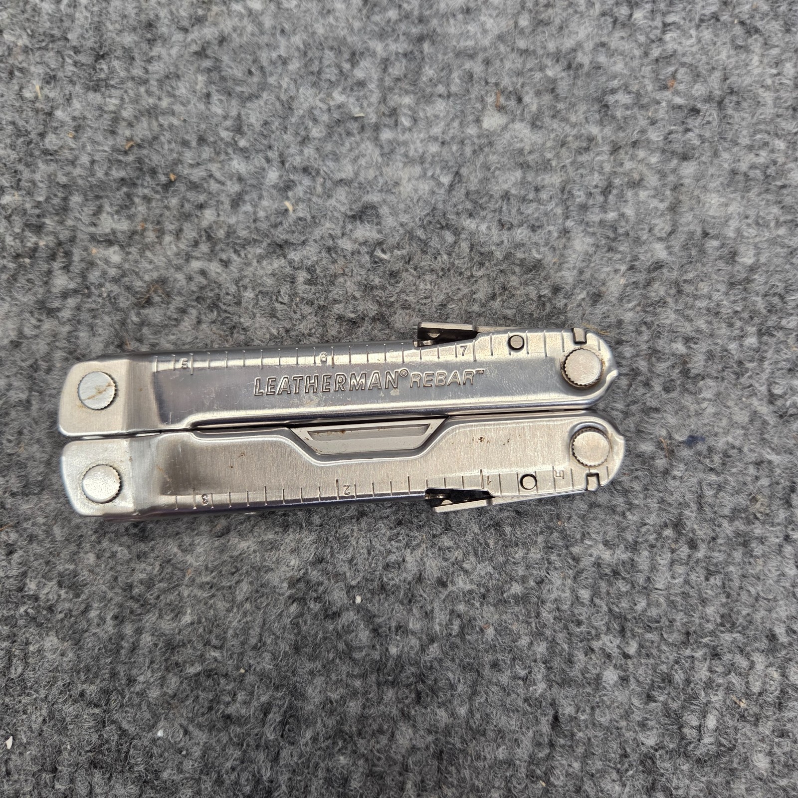 Vintage Leatherman Rebar Black with LEATHER sheath multi-tool Excellent USA
