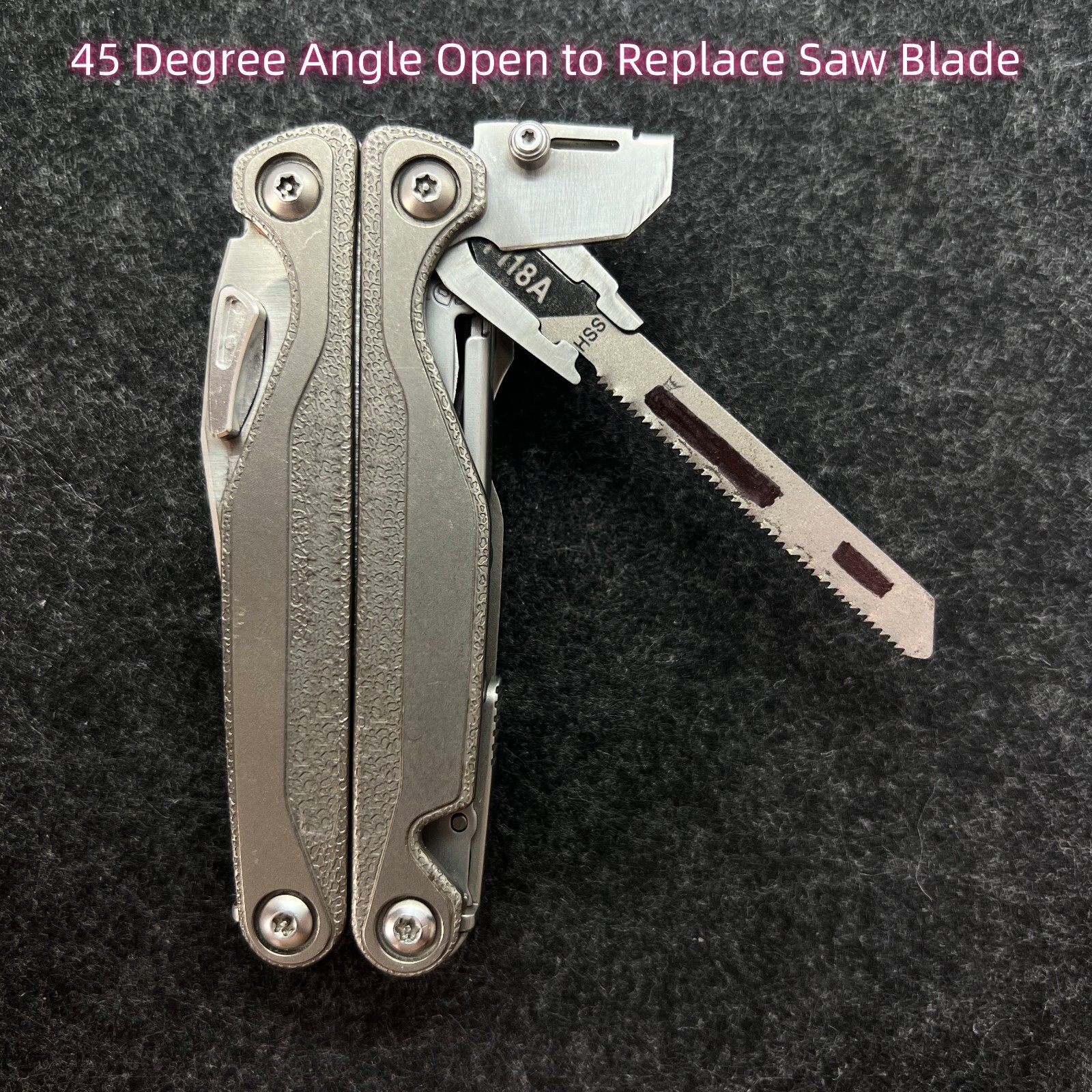 Stainless steel Saw T-Shank Holder with ThumbGrip for Leatherman TTI Wave Signal