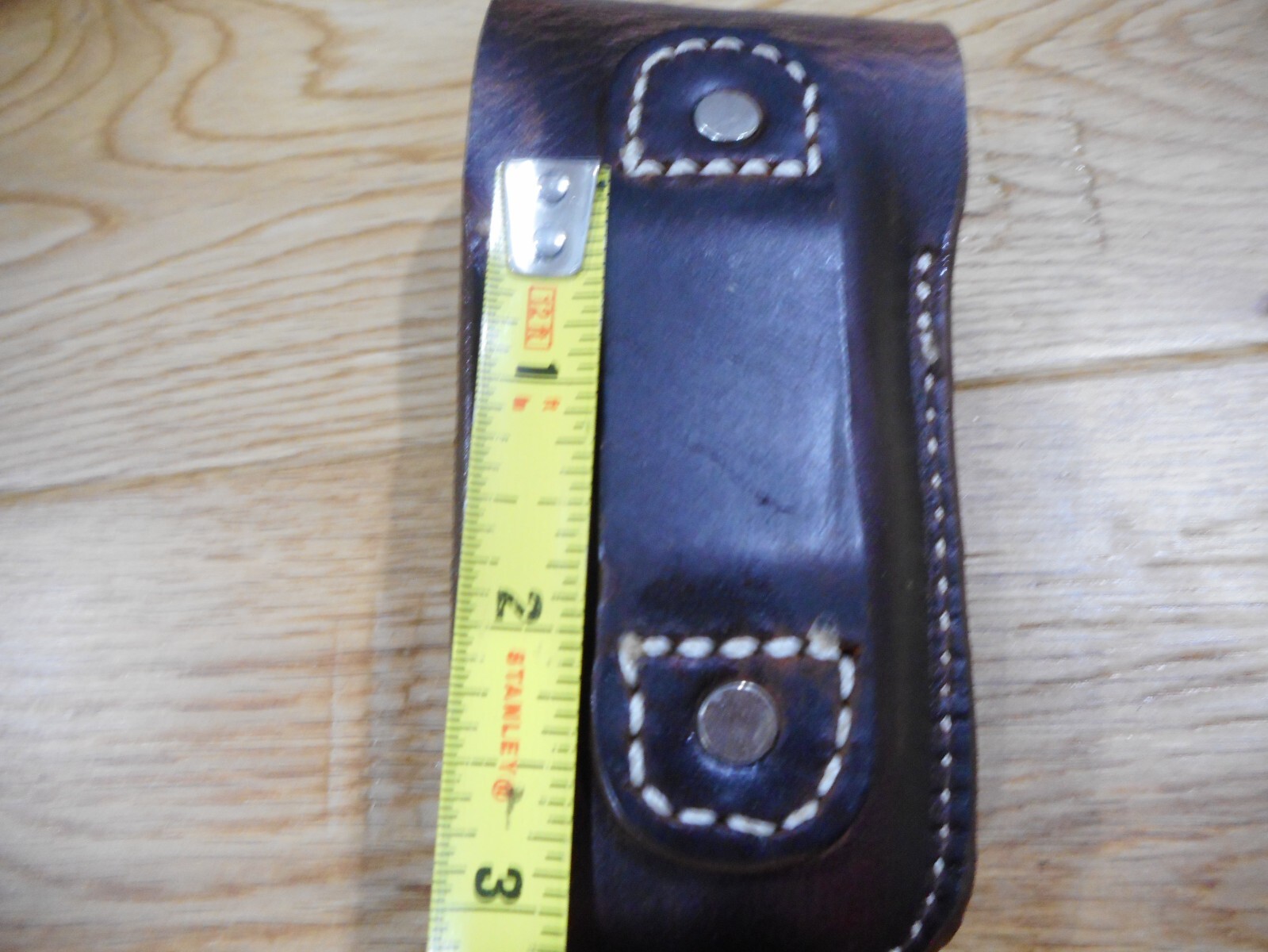Leatherman Wave dark oil Crazy Horse leather sheath. Tooled flap. Sheath only.