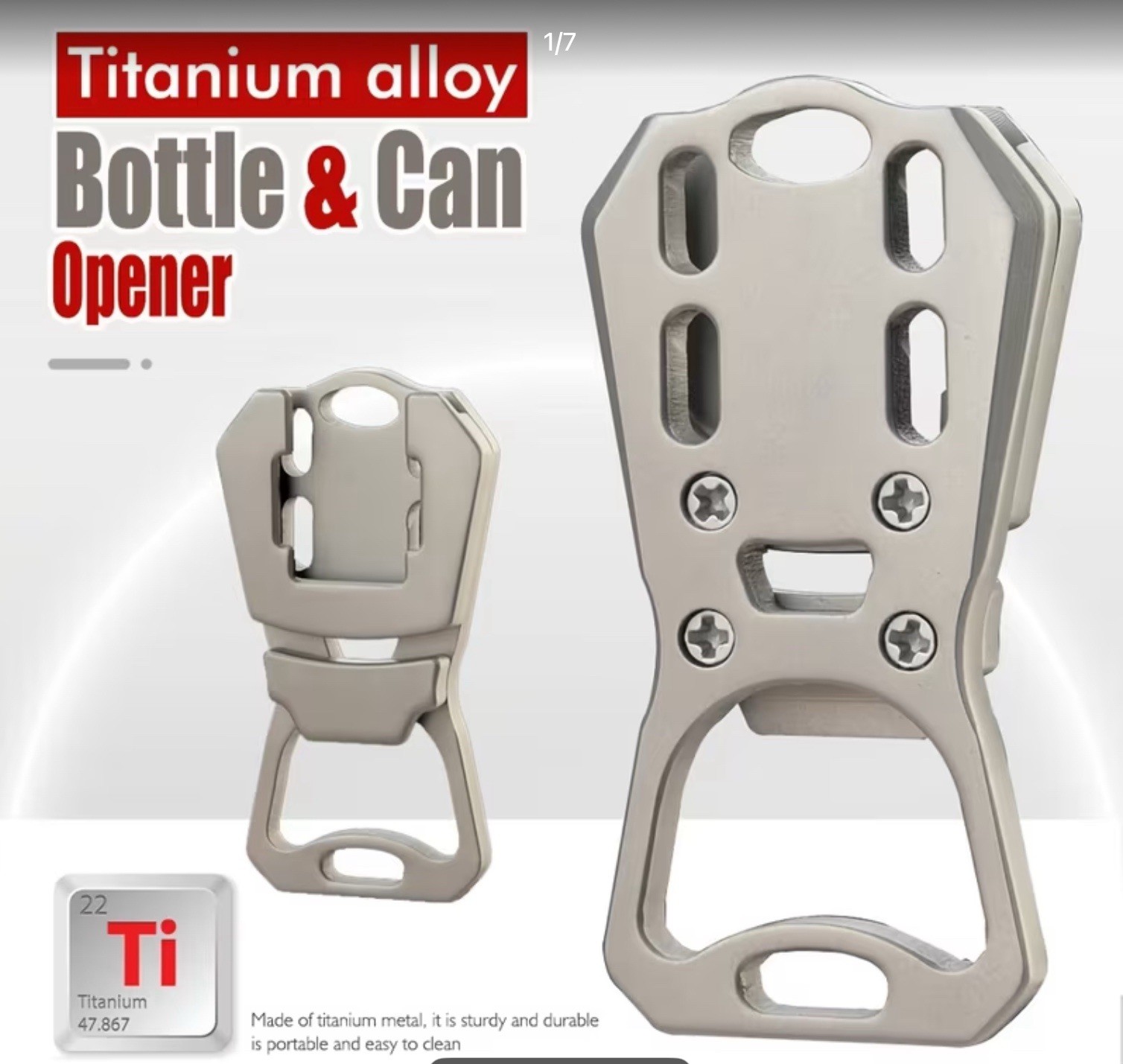 Titanium Alloy Bottle Opener Keychain Portable Multifunction Gadget EDC