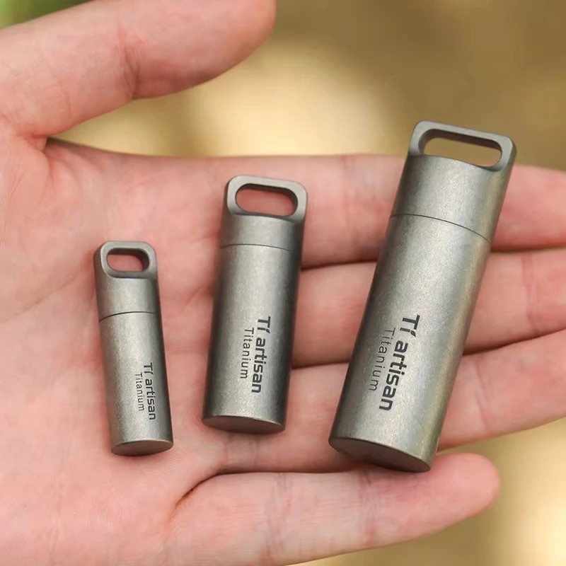 Tiartisan Titanium Mini EDC Tools Portable Sealed Medicine Bottle Home Outdoor