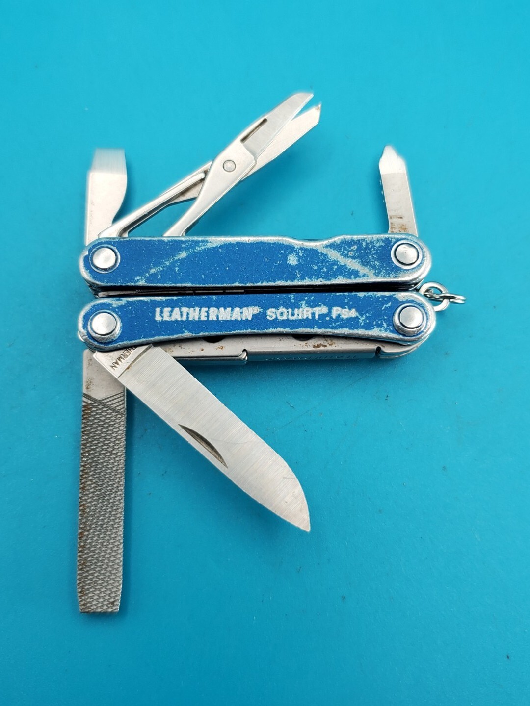 Leatherman SQUIRT PS4 Multi-Tool With Pliers Scissors Knife BLUE!