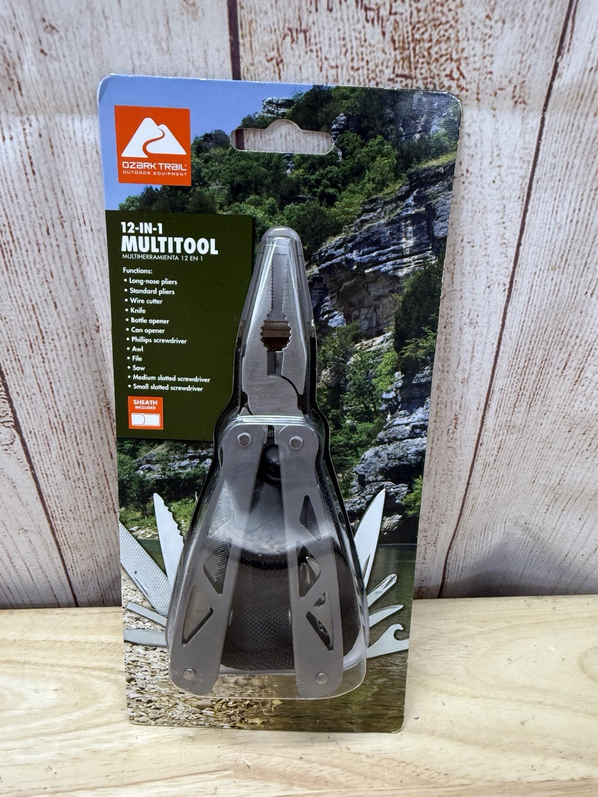 Ozark Trail 12-in-1 Multi Pliers Tool Knife W/Sheath Camping Fishing 8703 Sealed