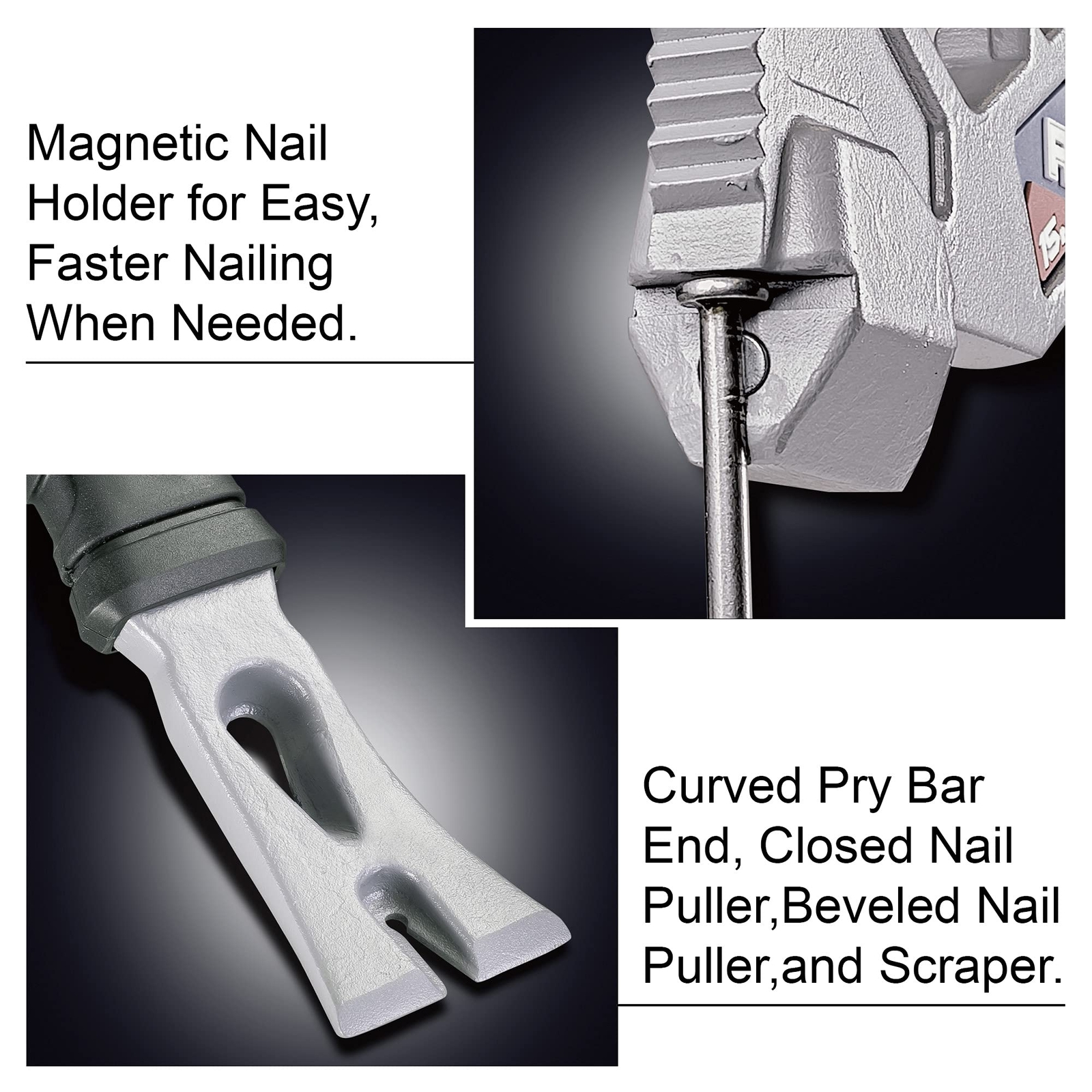 15 Inch Multifunction Demolition Tool Hammer Nail Puller Multiuse Heavy Duty Con