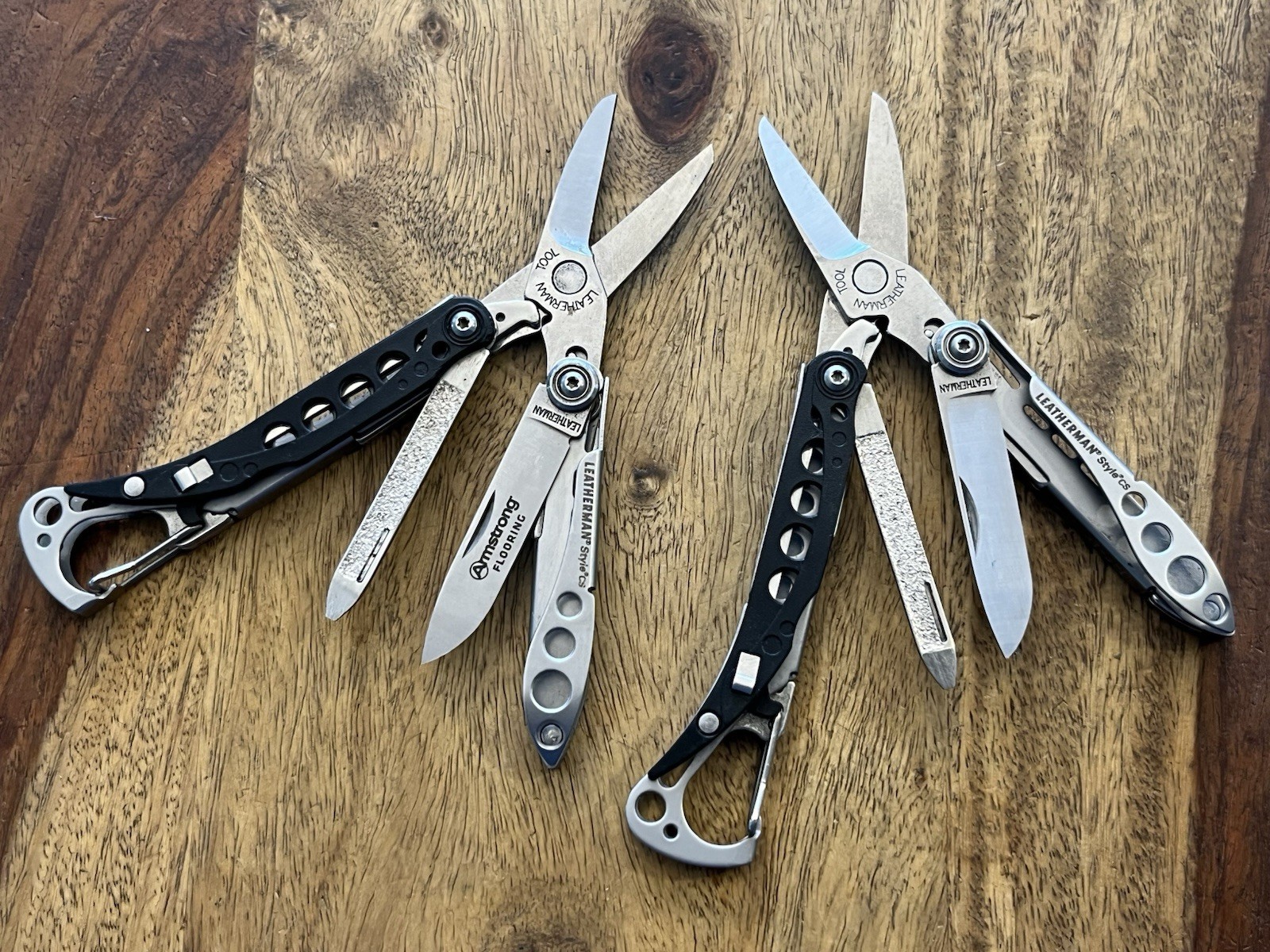 Retired Leatherman Style CS Multi Tool Knife File Scissor Carabiner (Lot Of 2)