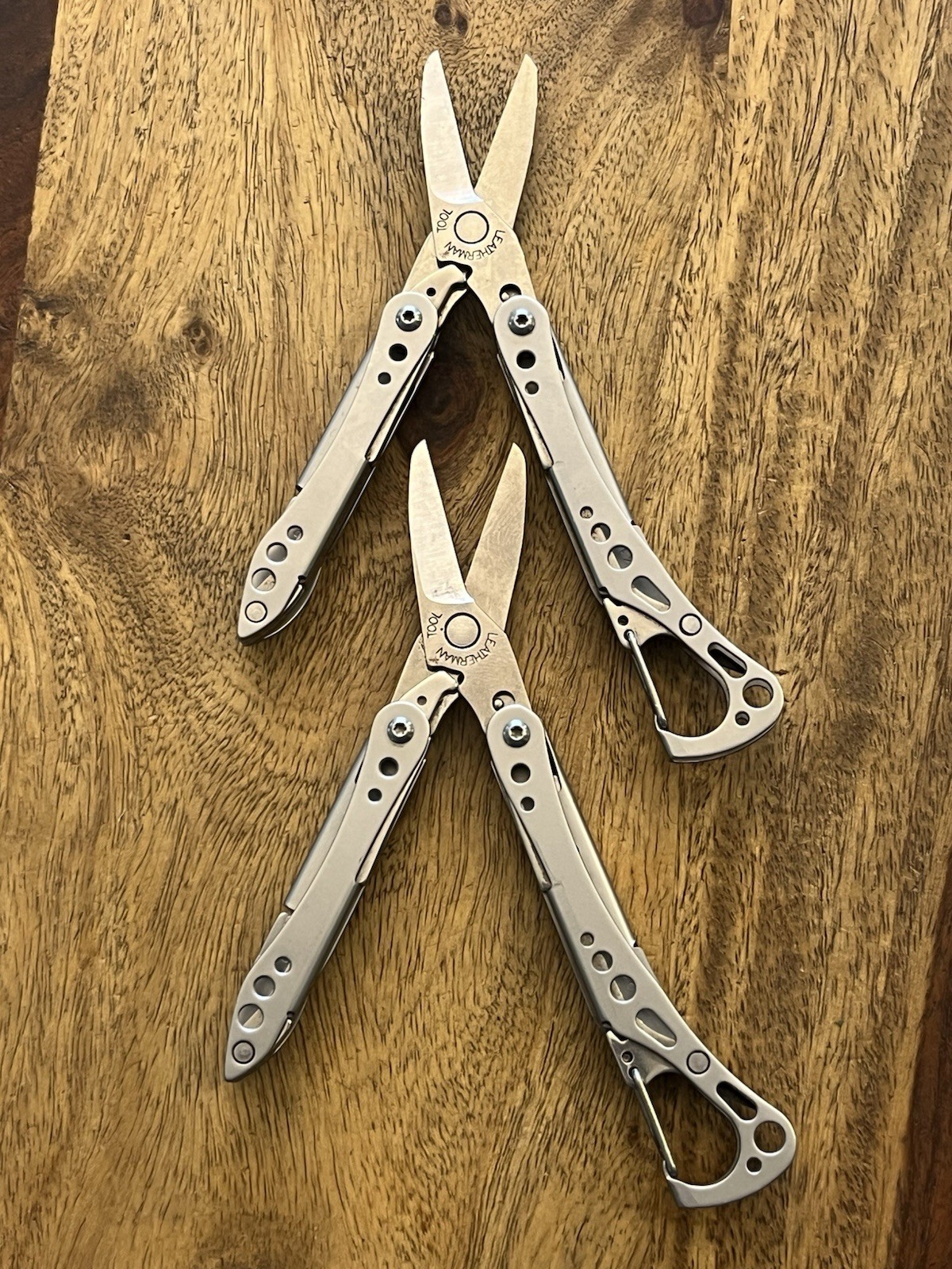 Retired Leatherman Style CS Multi Tool Knife File Scissor Carabiner (Lot Of 2)