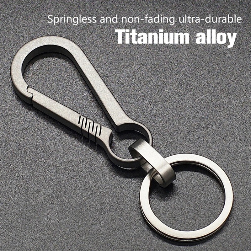 Titanium Carabiner Keychain Hook Key Ring with Bottle Opener EDC Outdoor Tool