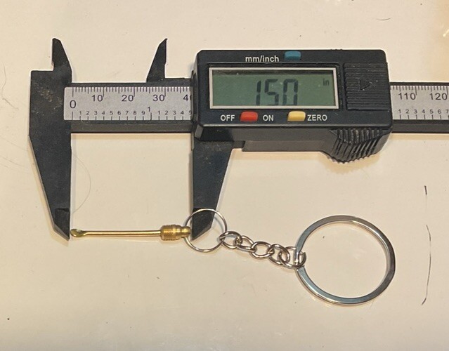 Figural Mini Brass Storage with Screw Out Tiny Spoon Keychain Stealth READ*